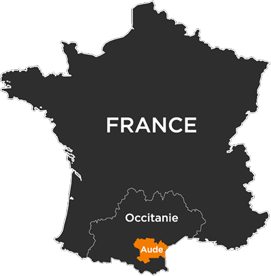 Location of Occitanie and Aude in France