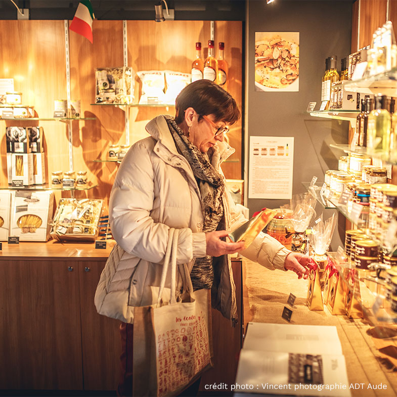 Truffle products on sale in the museum shop